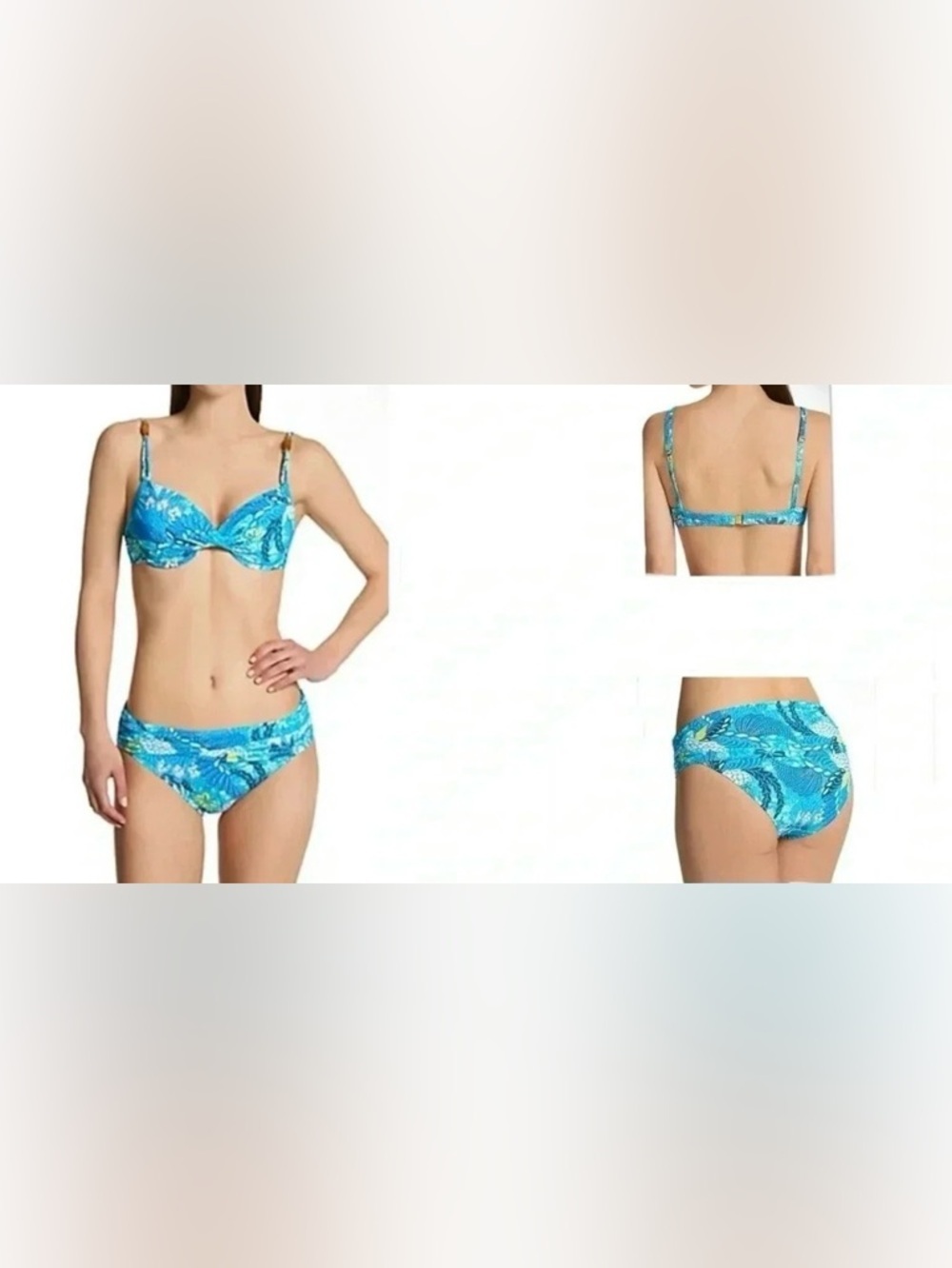 Bleu Rod Beattie Blue Tropical Print Underwire Bikini